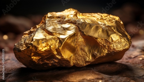 large gold nugget with a rough rocky look gold mining and prospecting concept