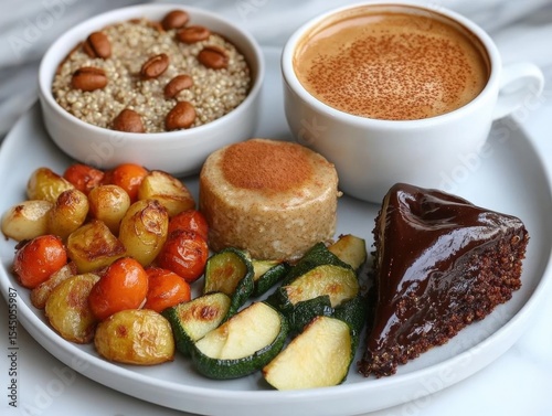 Wallpaper Mural Healthy Breakfast Platter With Quinoa, Roasted Vegetables And Brownie Torontodigital.ca