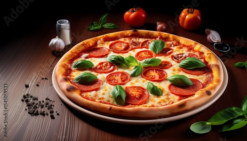 flay lay photo of a an italian pizza