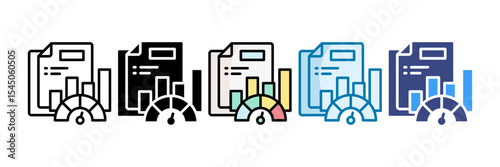 Performance Metrics Icon Set Multiple Style Collection