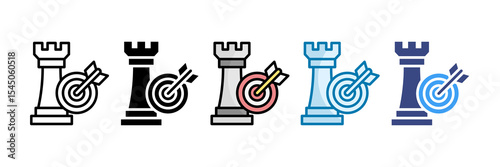 Strategic Goals Icon Set Multiple Style Collection