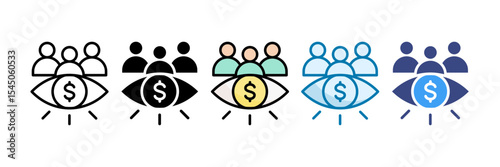 Corporate Vision Icon Set Multiple Style Collection