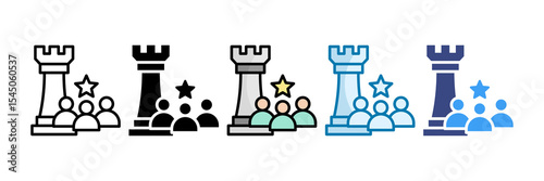 Leadership Strategy Icon Set Multiple Style Collection