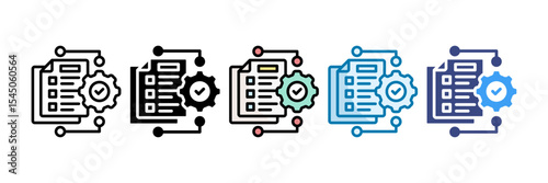 Execution Plan Icon Set Multiple Style Collection