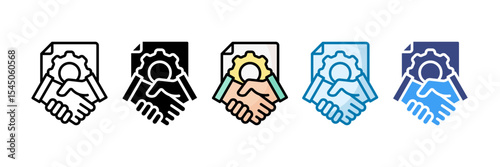 Strategic Alliance Icon Set Multiple Style Collection