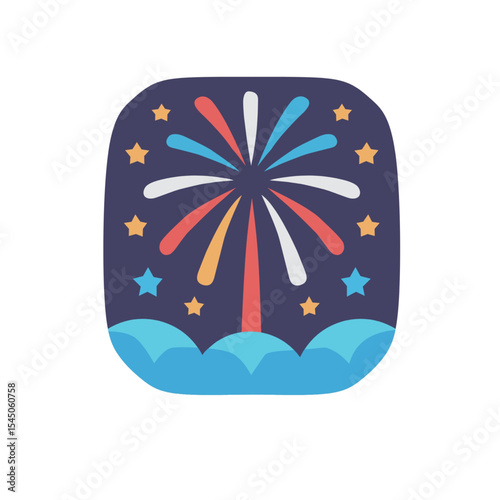Festive Fireworks Display in Night Sky