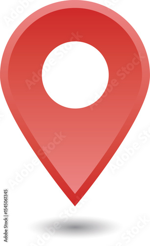 イラスト素材：マップのピン　ベクター  3D　オレンジ　赤　red pin point. pin location icons.