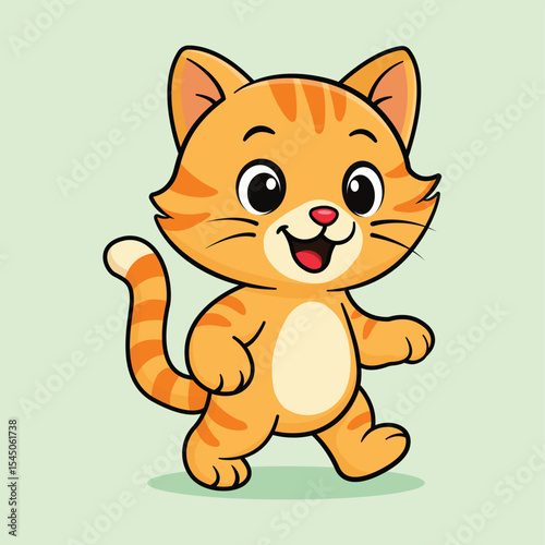 Walking Funny Cat Vector Image