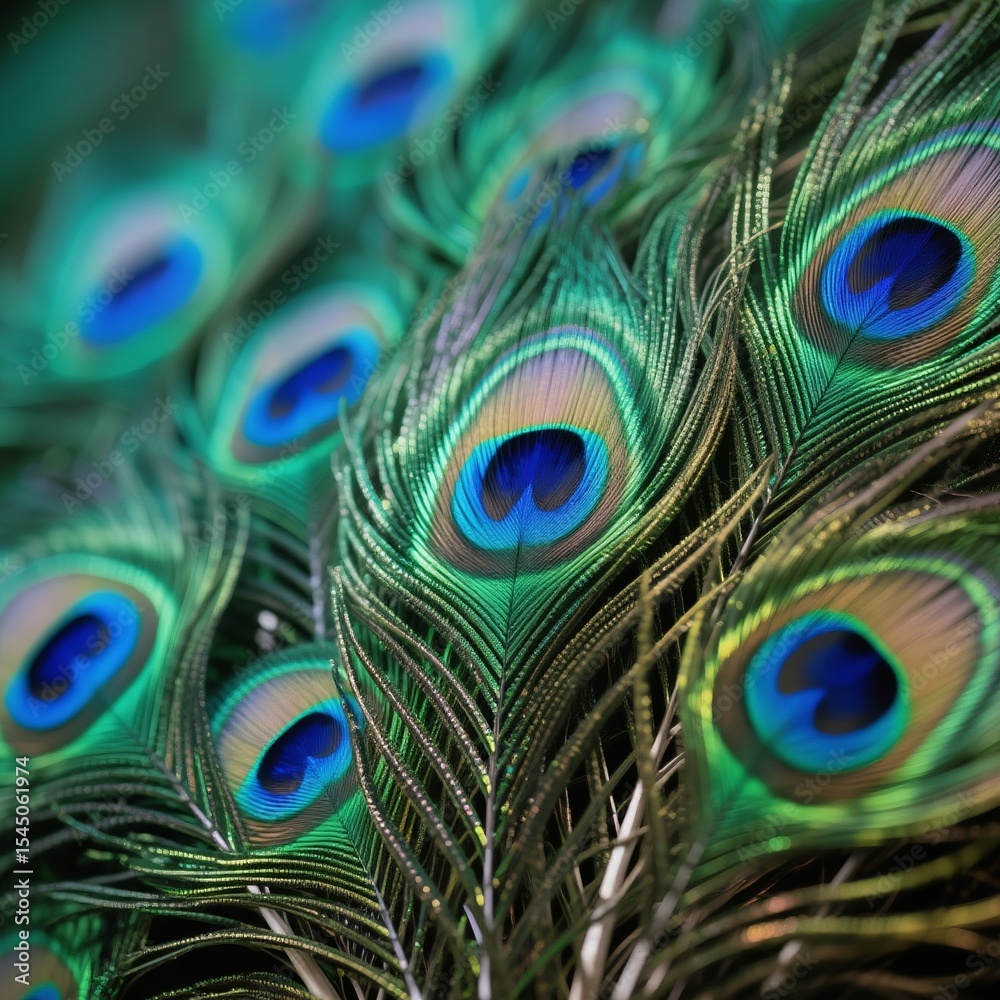 Fototapeta premium peacock feather close up