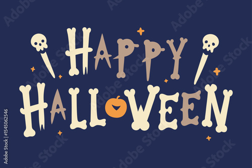 Happy Halloween Typography Vector Design