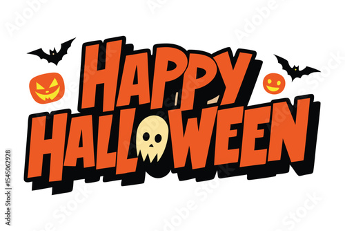 Happy Halloween Typography Vector Design