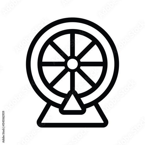 Traditional wooden wheel antique wagon icon set for transportation history vintage farming cart rustic spoke circle symbol vector illustration.