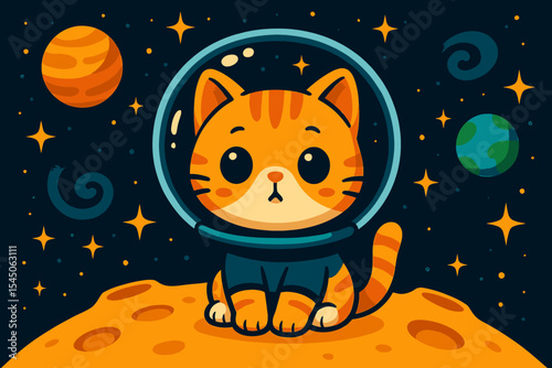Space Adventure Seamless Pattern with Astronauts and Planets
