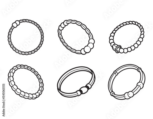 bracelet sketch icon silhouette vector illustration