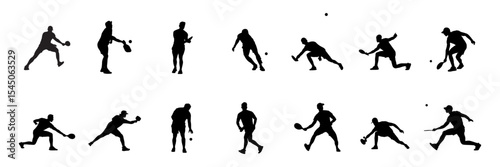 Wallpaper Mural Pickleball Male Player Silhouettes Mega Pack 14 Unique Poses, Full Set of Male Pickleball Player Silhouettes for Sports Design Torontodigital.ca