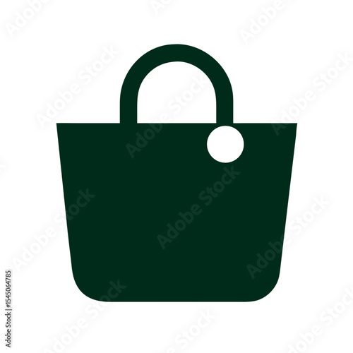 Shopping bag icon in minimalist black and white style