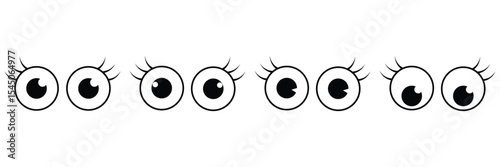 Cartoon Eyes Icon Set – Funny, Expressive, and Cute Eye Expressions Collection