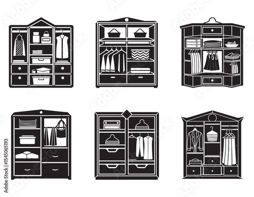 closet organizer icon silhouette vector illustration