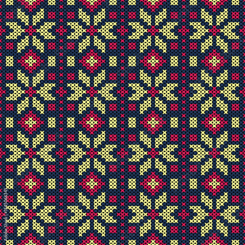 Knitted fabric design seamless. Knitting pattern illustration design for decoration, clothing, fabric texture