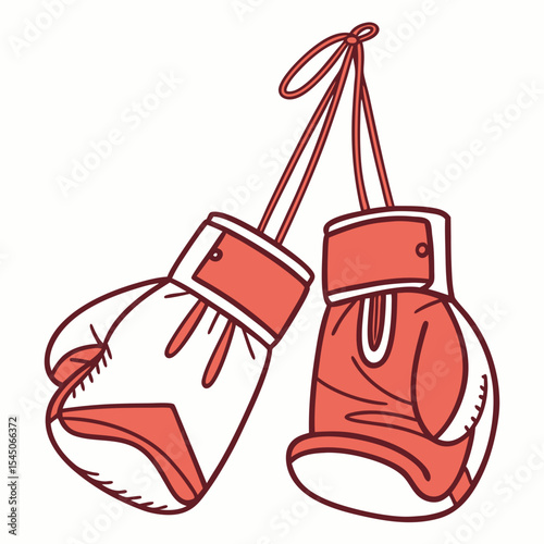Boxing Gloves – Red Sports Equipment Vector
