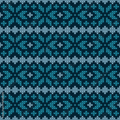 Knitted fabric design seamless. Knitting pattern illustration design for decoration, clothing, fabric texture