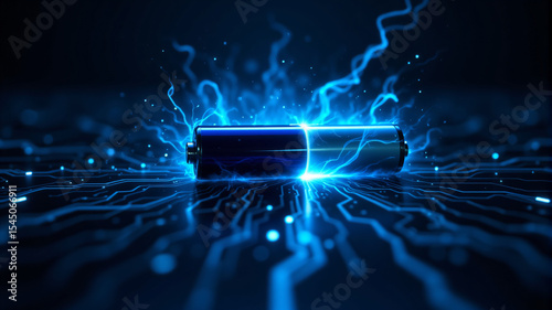 High-Tech Battery with Lightning Effect