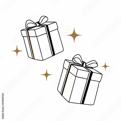 Celebration Gift Boxes with Sparkles Vector