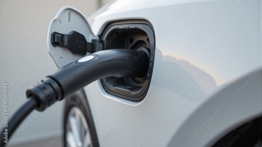 Electric Vehicle Charging Port and Cable Connection Electric Vehicle Charging Port and Cable Connection