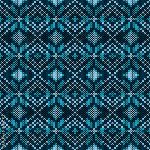 Knitted fabric design seamless. Knitting pattern illustration design for decoration, clothing, fabric texture