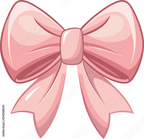 pink bow with ribbon