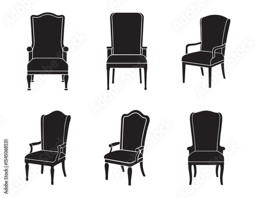 high back chair icon silhouette vector illustration