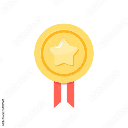 Gold Star Medal Illustration 