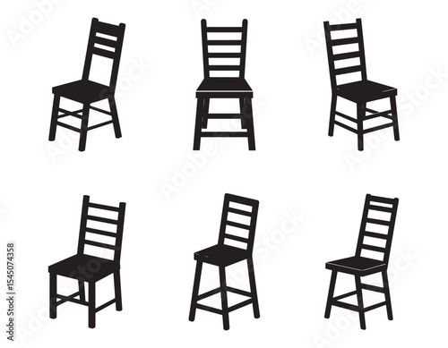 ladder back chair icon silhouette vector illustration