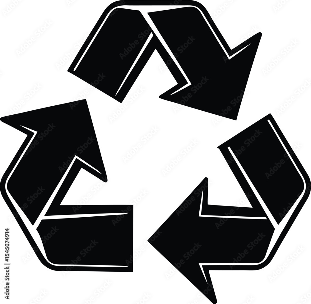 Recycle icon vector silhouette illustration Minimal Recycle Icon with Green Outline Recycle icon vector silhouette illustration Minimal Recycle Icon with Green Outline