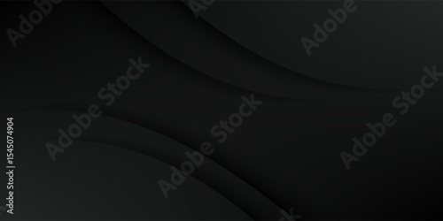 Dark deep black dynamic abstract vector background with wavy lines. eps 10