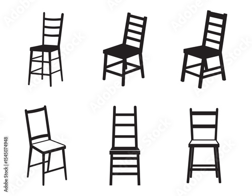 ladder back chair icon silhouette vector illustration