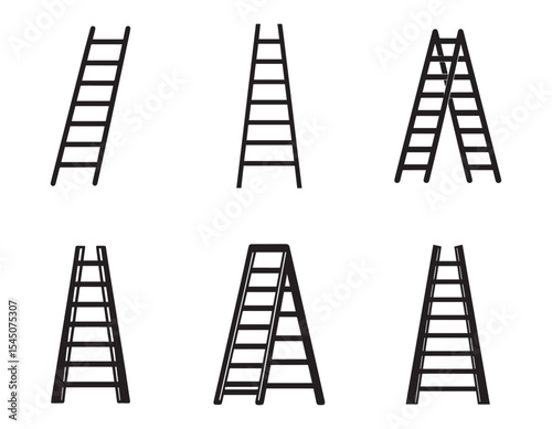ladder icon silhouette vector illustration