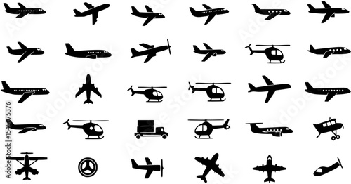 Aircraft icon vector set. airplane illustration sign collection. plane symbol or logo.
