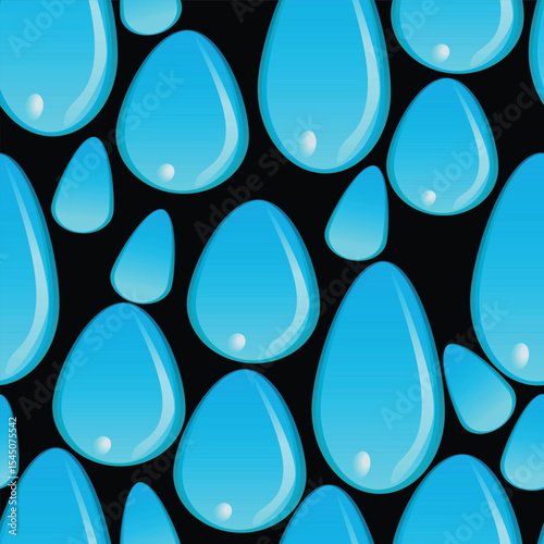 Water drops on black background