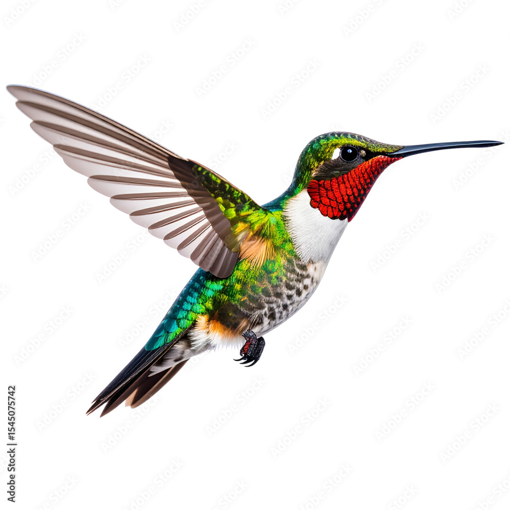 Fototapeta premium Hummingbird, isolated , transparent background ,cut out,