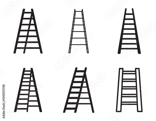 ladder icon silhouette vector illustration