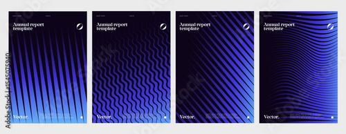 Futuristic posters with minimal gradient patterns. Eps10 vector.