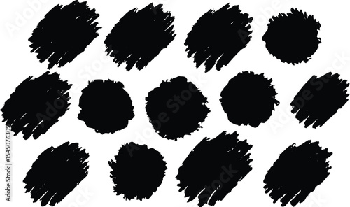 Set of black brush strokes collection of black brush strokes in grunge style on white background vector illustration