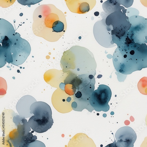 Abstract Watercolor Splashes Seamless Pattern Background