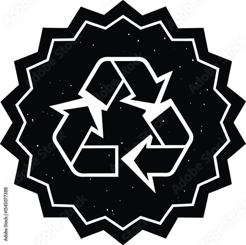 Recycle icon vector silhouette illustration Vector Recycle Stamp for Eco Friendly Packaging
