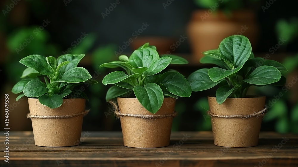 Fototapeta premium Fresh Flowers In Pots. Illustration On The Theme Of Plants, Nutrition, And Gardening.