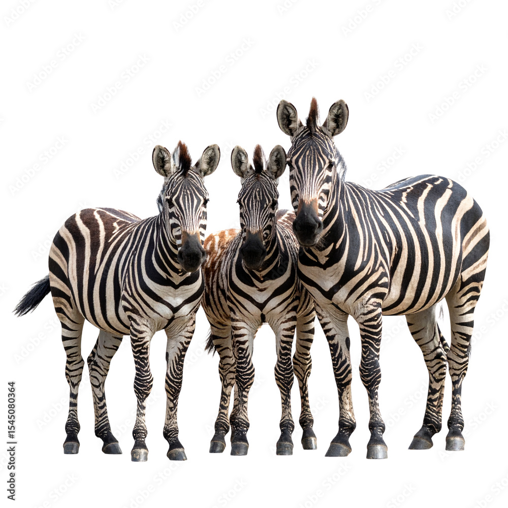 Fototapeta premium zebra family , object isolated on transparent background