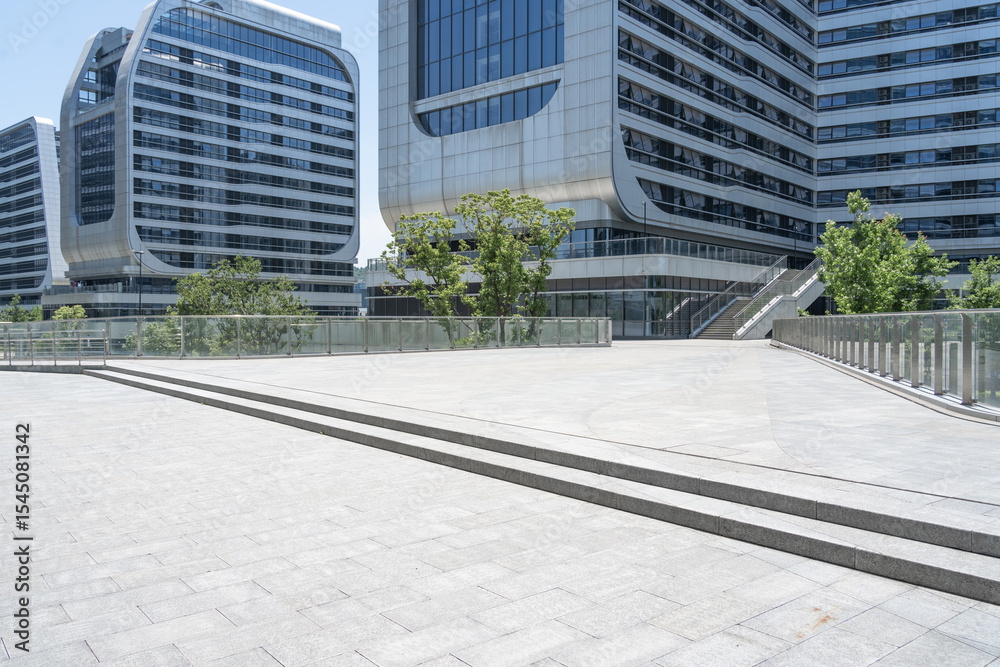 Obraz premium empty floor with modern office building