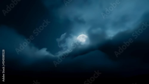 Full moon explodes through dark turbulent sky