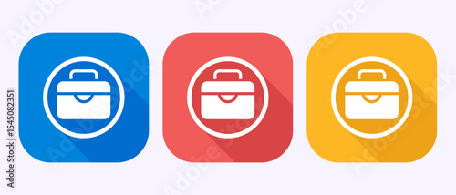 Briefcase icon design illustration, Bag icon sign for apps and websites in shadow